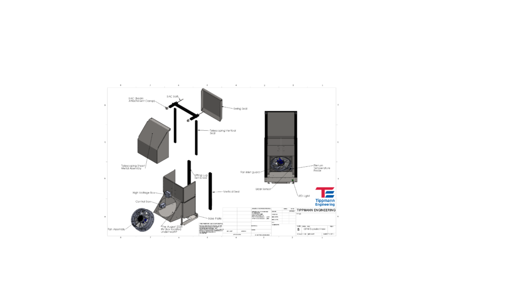 Exploded component view of the QFM modular blast freezer