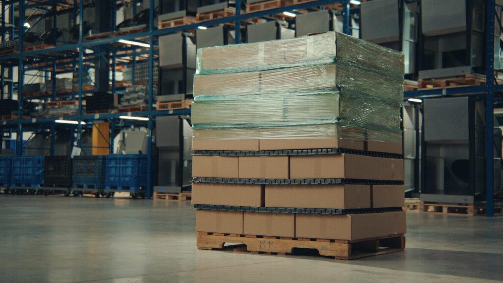 Pallet wrapped only on the top half