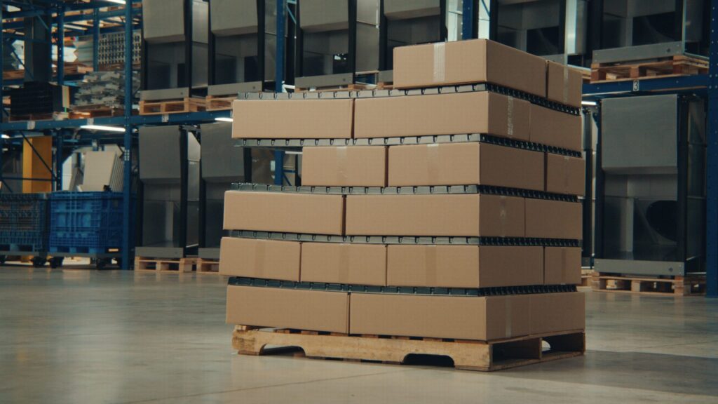 Cases restacked square and flush to the pallet